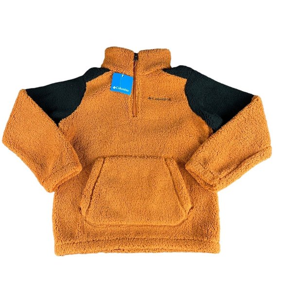 Columbia Rugged Ridge III Copper Sherpa Half Zip Fleece Pullover Youth Sz S - L - Picture 1 of 3